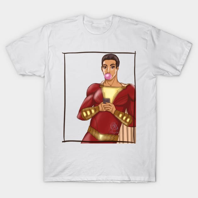 Shazam! Superhero from DC comics in anime style T-Shirt by h0lera